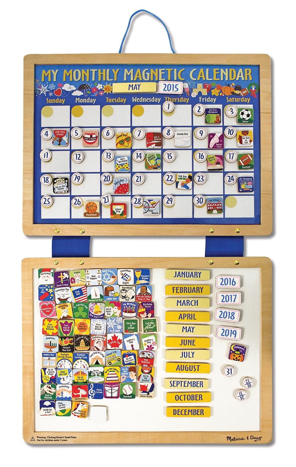 Amazon Melissa Doug Deluxe Wooden Magnetic Calendar With 134 Magnets Melissa Doug