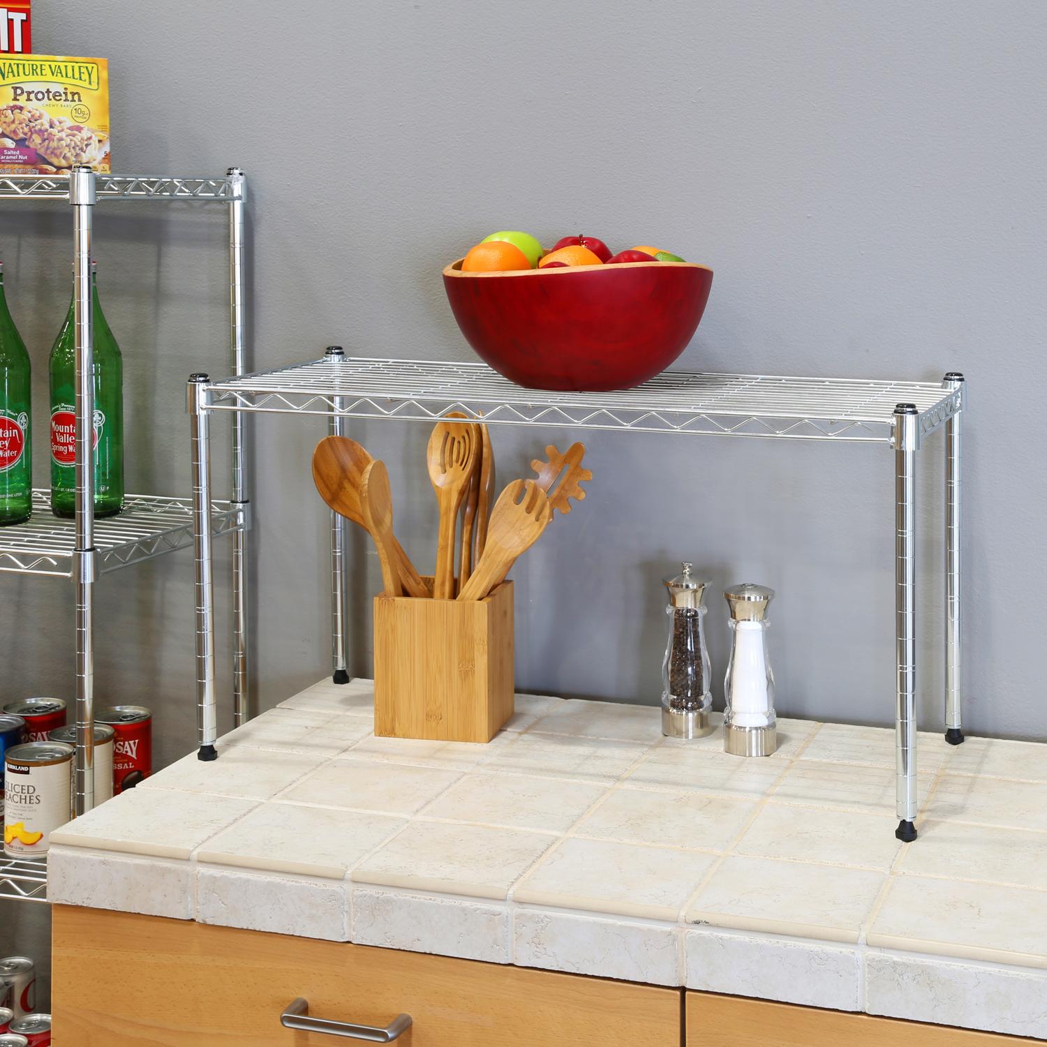 Seville Classics Single Stacking Shelf, Wide Home & Kitchen
