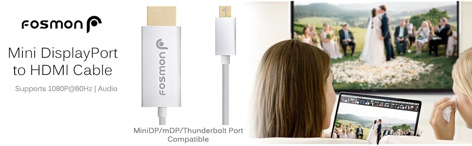 mini displayport to hdmi cable adapter thunderbolt minidp mdp port 4k resolution high speed apple