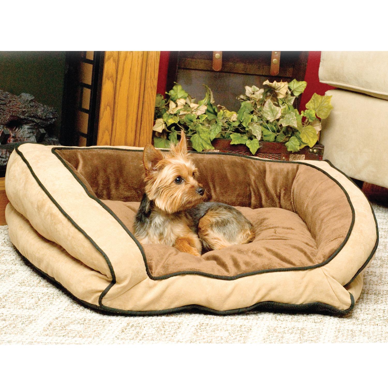 K&H Pet Products Bolster Couch Pet Bed Large Mocha/Tan 28