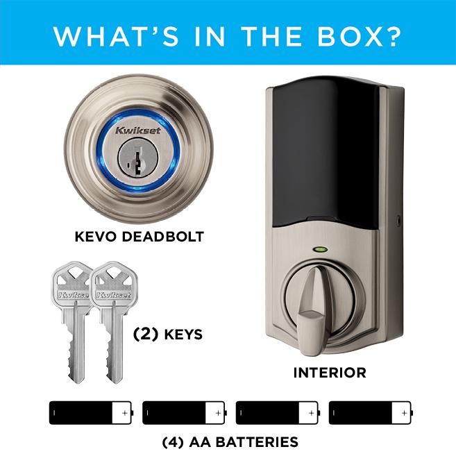Kwikset Kevo (2nd Gen) TouchtoOpen Bluetooth Smart Lock, Works with