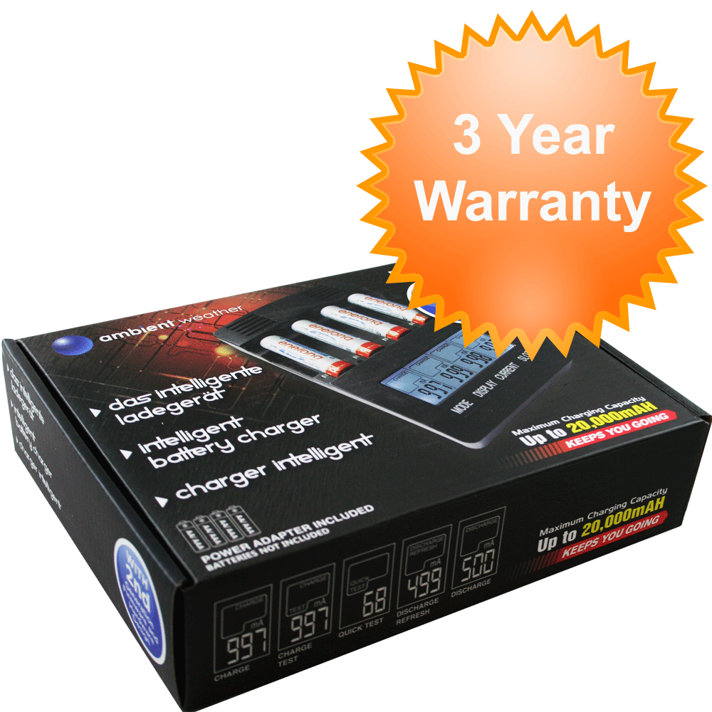 Ambient Weather BC2000 Intelligent Battery Charger for AA