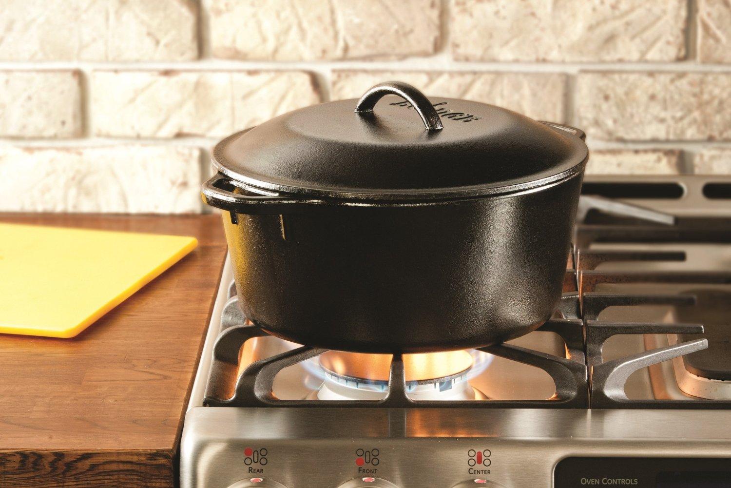 Lodge L10DOL3 Dutch Oven with Dual Handles