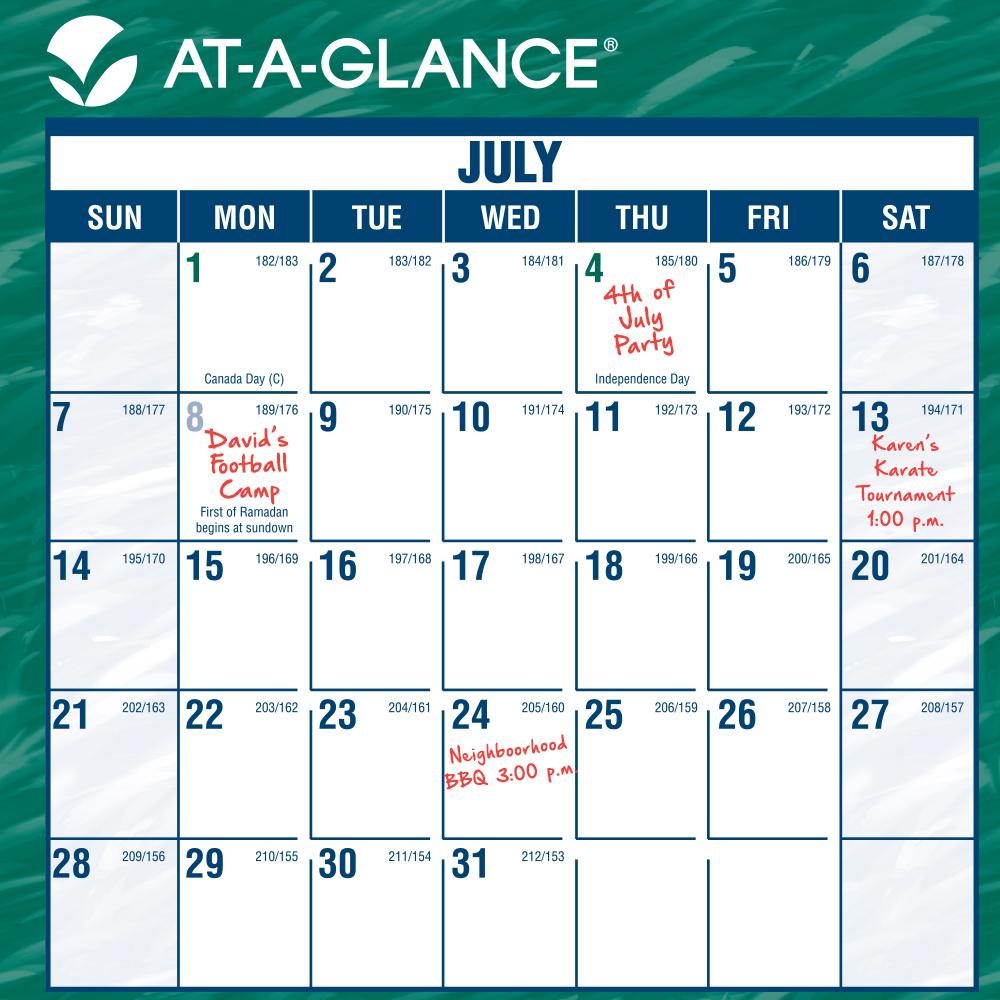Amazon AT A GLANCE Mini Erasable Monthly Wall Calendar Academic Year 12 Months July