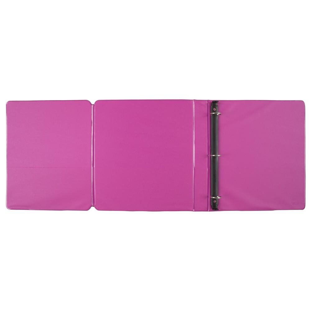 Mead 1 Inch 3 Ring Binder, TriFold, 3 Pockets, Black/Gray