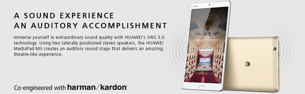 SWS 3.0, altavoces laterales, como en el cine, como en el cine, Huawei, Hauwei, m3 MediaPad, estéreo, calidad