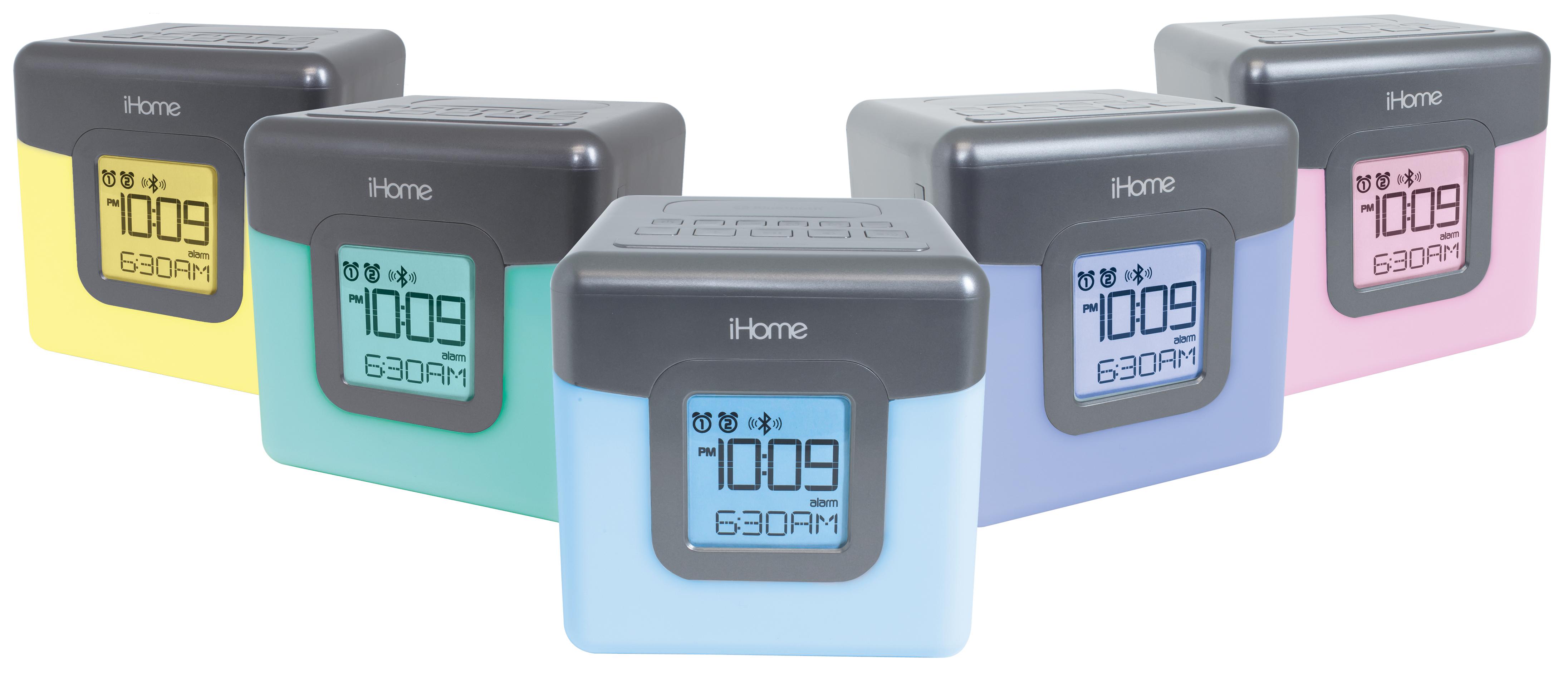 iHome Bluetooth Color Changing Dual Alarm Clock FM Radio