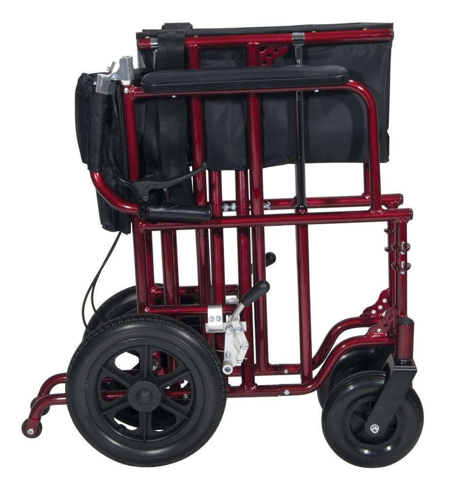 Drive Medical Bariatric Transport Chair with 12 Inches Rear