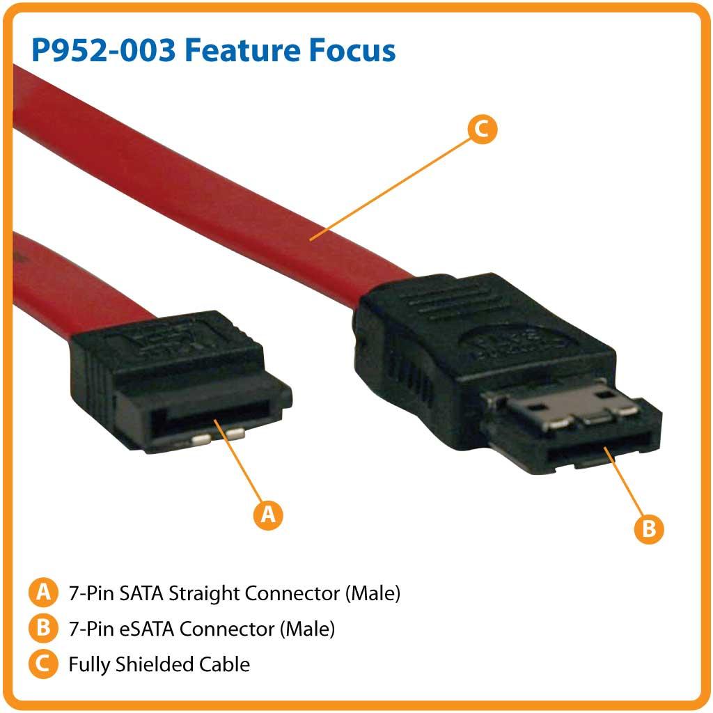 Tripp Lite SATA to eSATA Transition Cable (7Pin/7Pin) 3ft