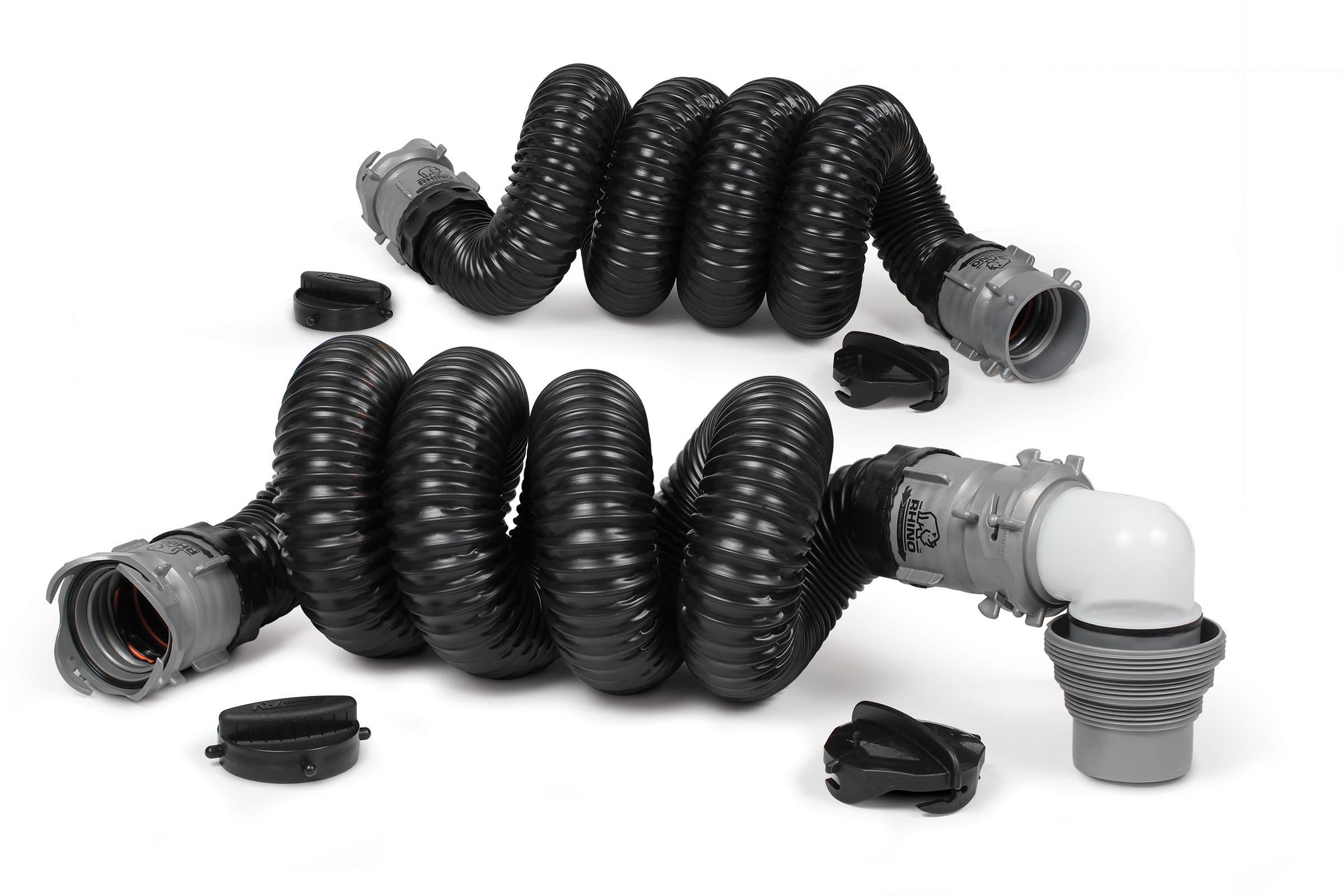 Camco RhinoEXTREME 20ft RV Sewer Hose Kit, Includes Swivel Fitting and Translucent