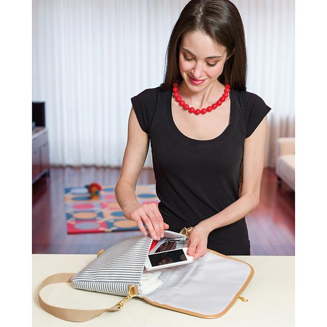 Skip Hop Soho Herringbone CrossBody Diaper Clutch, French