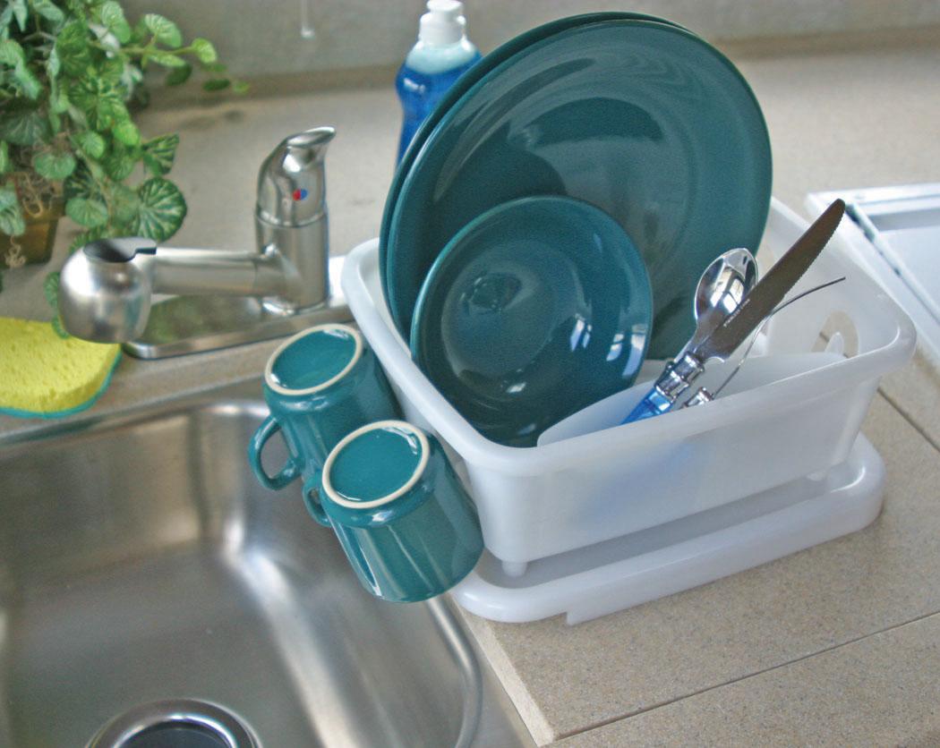 Camco Durable Mini Dish Drainer Rack and Tray Perfect for