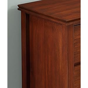 artisan bedroom auburn brown medium simpli standard dresser cabinet solid wood