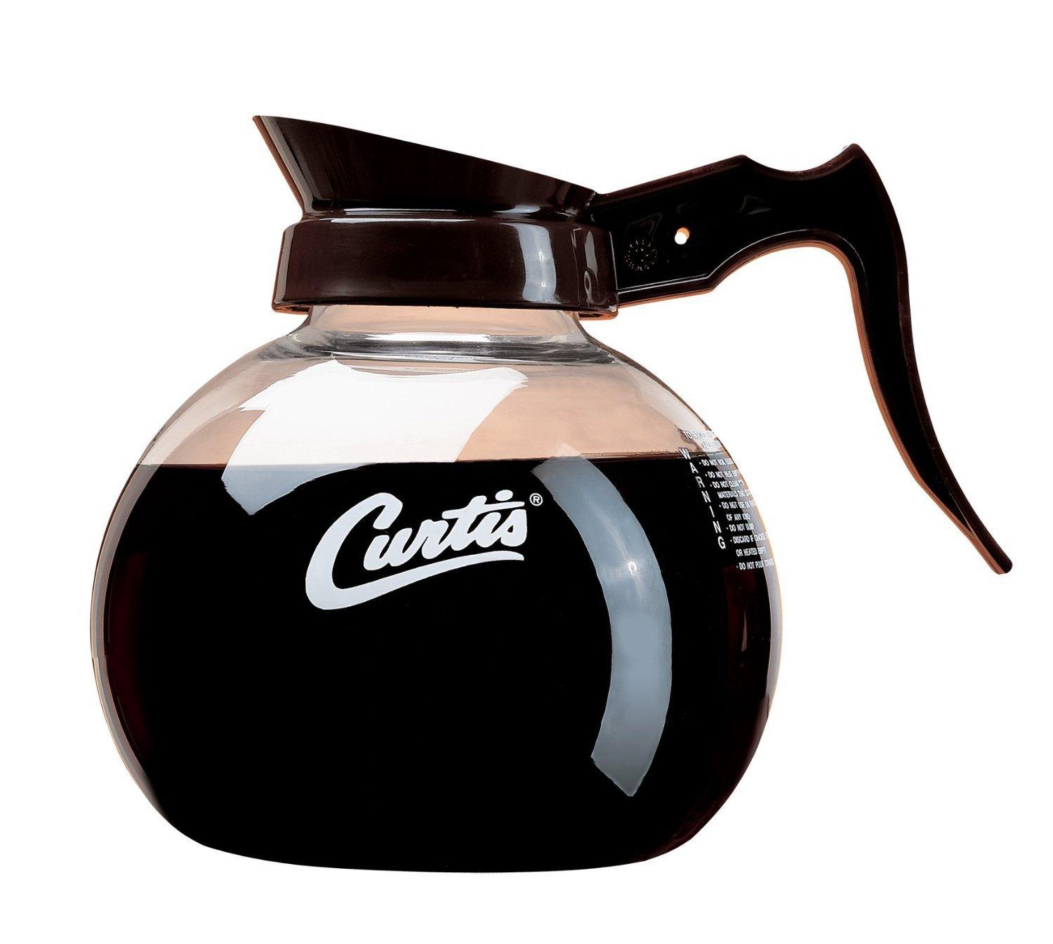 Wilbur Curtis Commercial Coffee Decanter Impact Resistant Black Handle & White