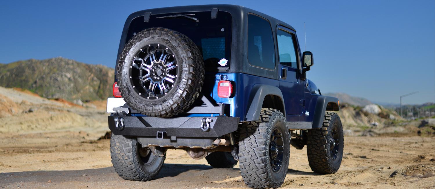 EAG Rear Bumper with Tire Carrier Swing Off Road Fit for 87