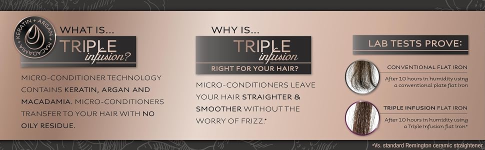 Amazon.com: Remington s7740 Triple Infusión, menos Frizz, más Shine, 1-Inch  alisado de pelo Flat Iron, Borgoña alisador de cabello : Belleza y Cuidado  Personal