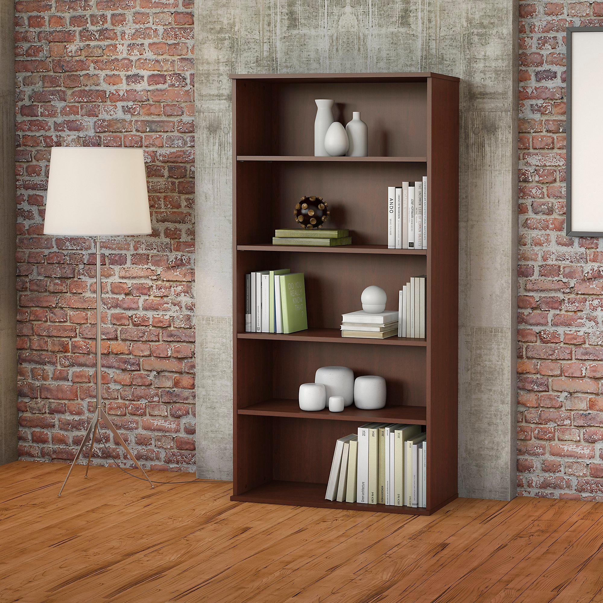 Bush Business Furniture 66H 5 Shelf Narrow Bookcase in