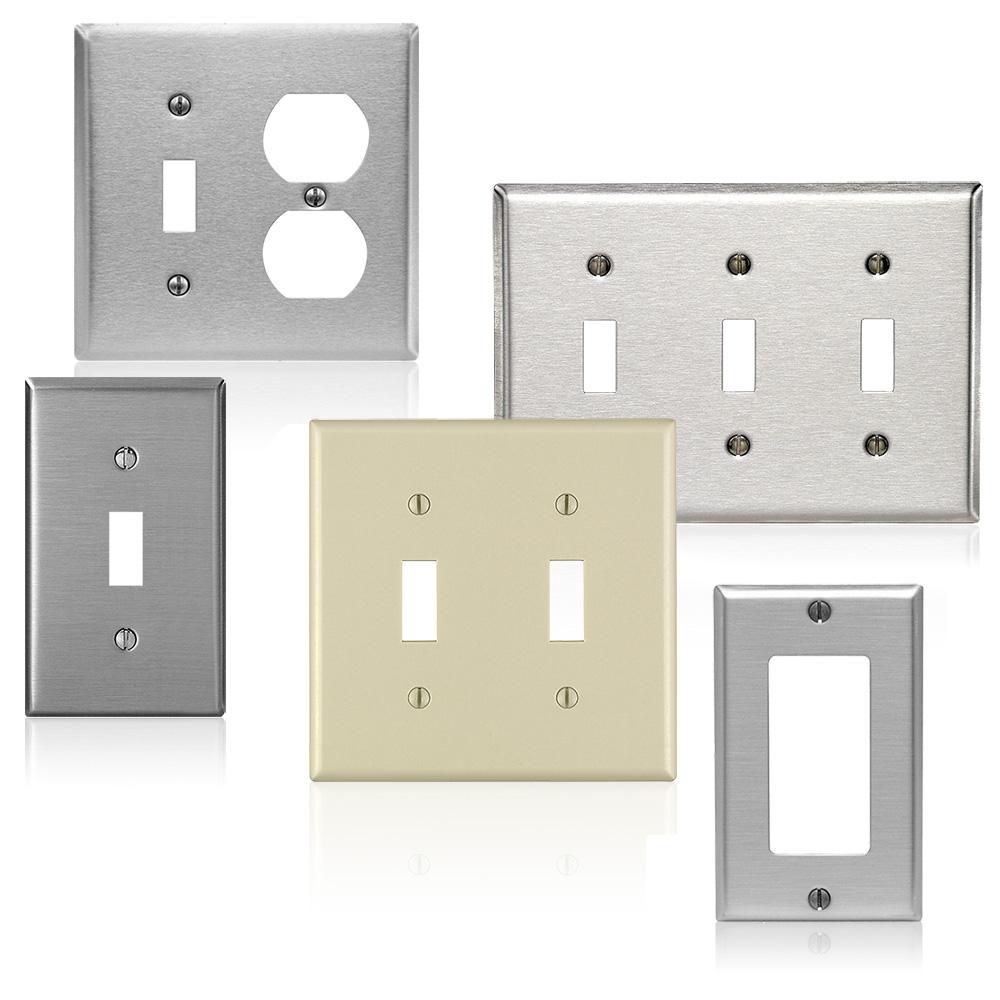 Leviton 84003 1Gang Duplex Device Receptacle Wallplate, Standard Size
