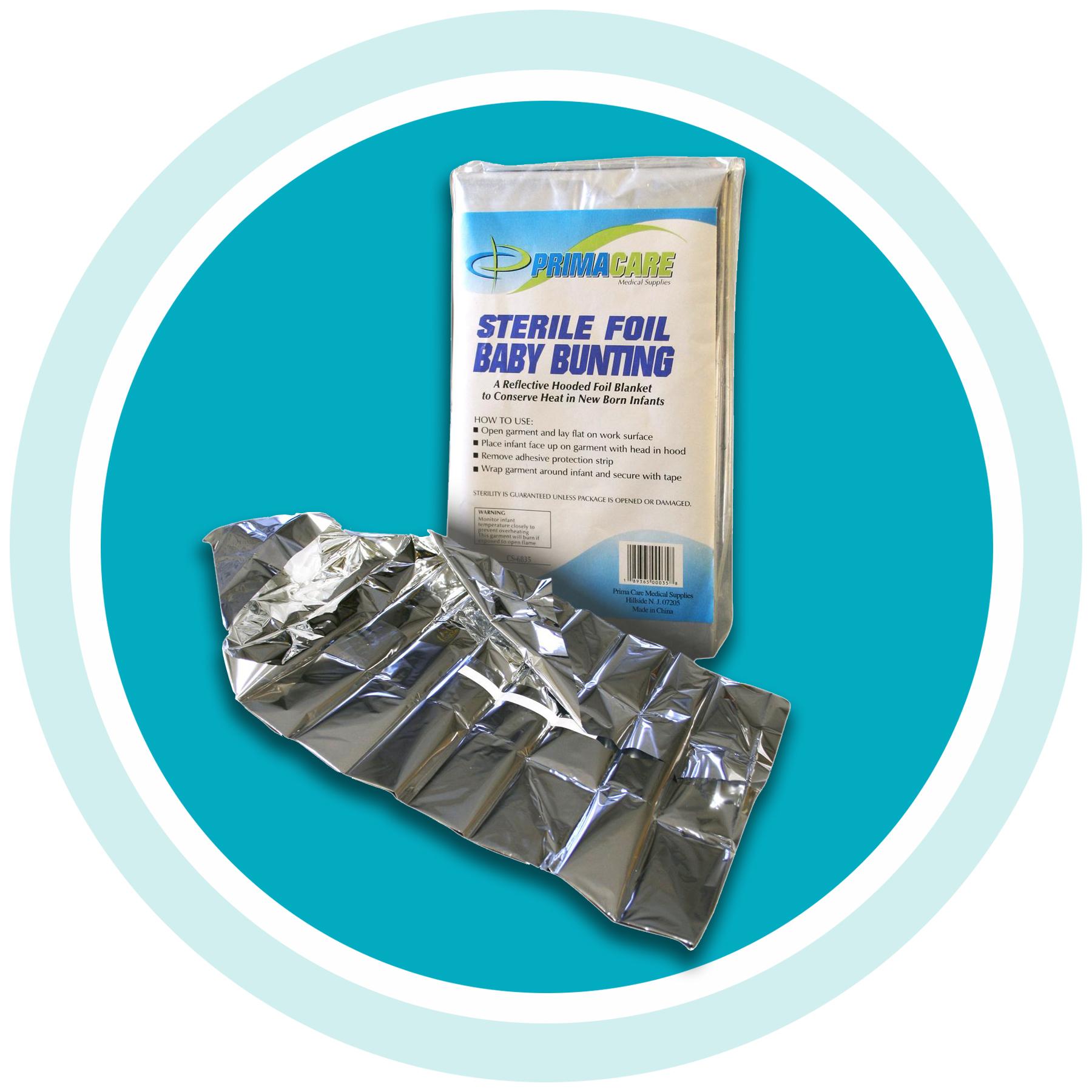 Primacare CB6835 Sterile Foil Baby Bunting, 30" Length x