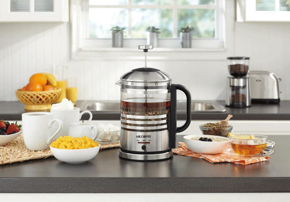 Mr. Coffee Technique + Taste Electric French Press and Hot