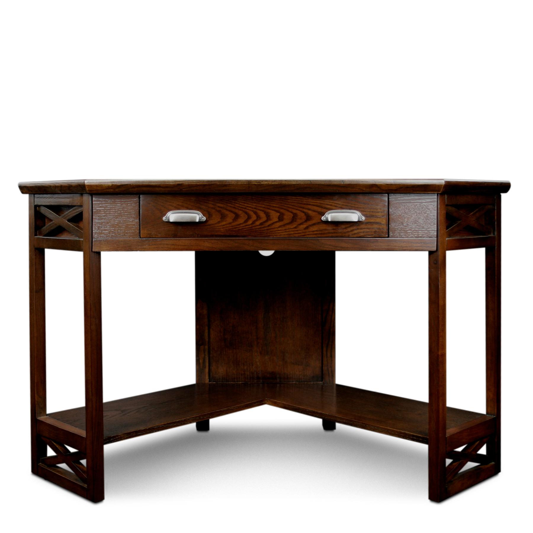Leick Corner Computer and Writing Desk, Chocolate Oak