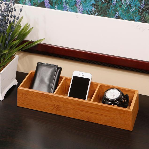 Seville Classics 5Piece Bamboo Storage Box Drawer
