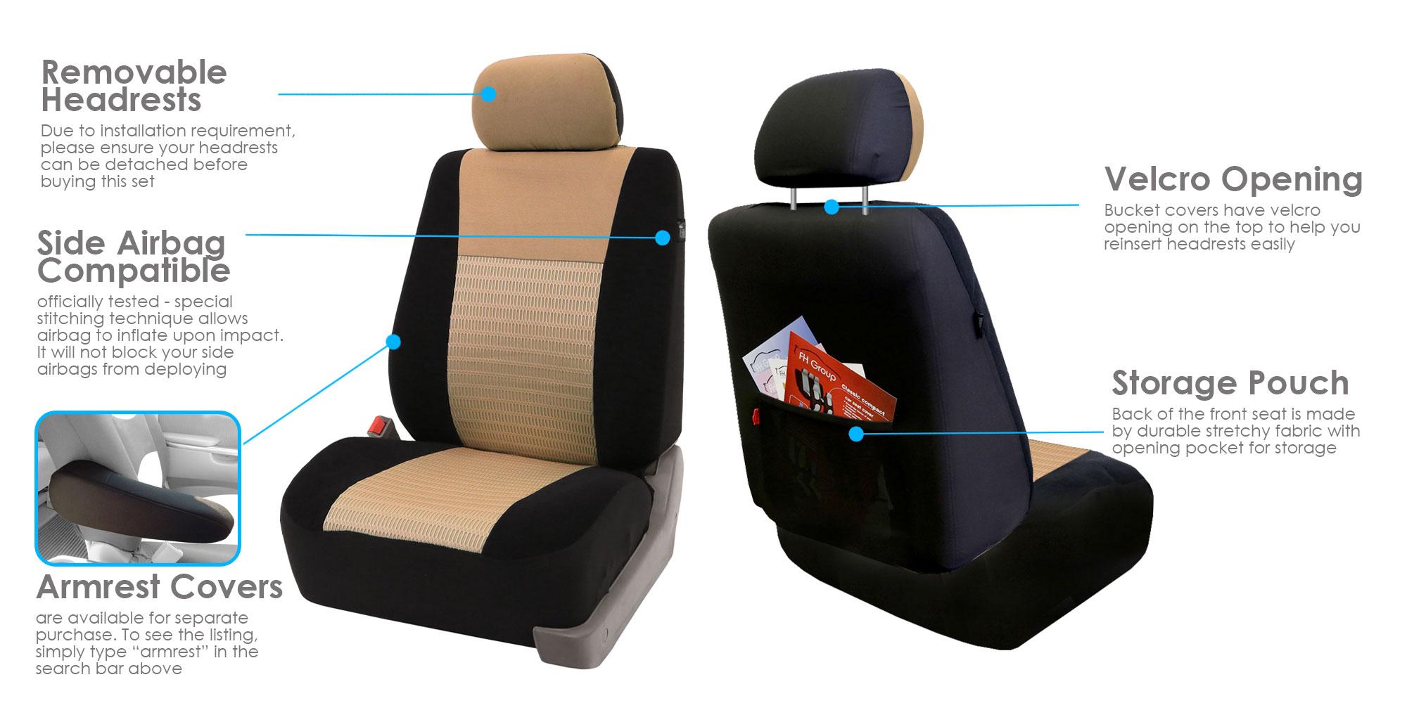 FHFB060115 Trendy Elegance Car Seat Covers, Airbag