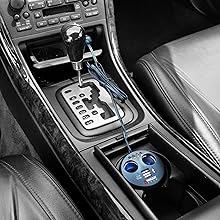 cup holder power adapter splitter USB ports DC car electrical truck suv cupholder