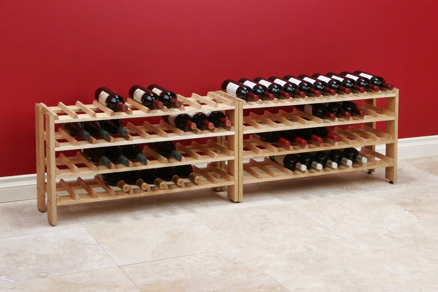 Seville Classics 40Bottle Birchwood Wine Rack