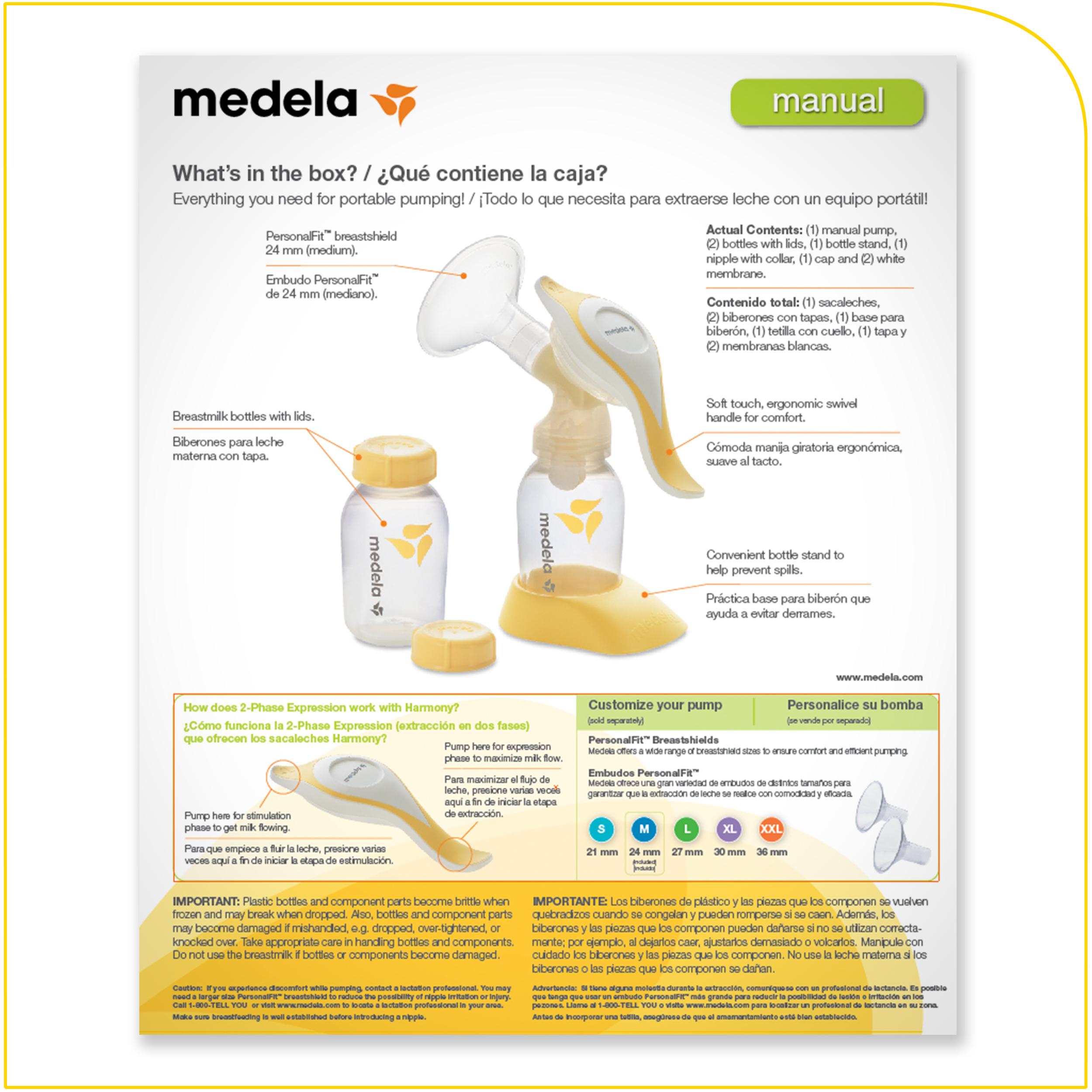 Medela Manual Breast Pump, Harmony Breast Pump, Portable