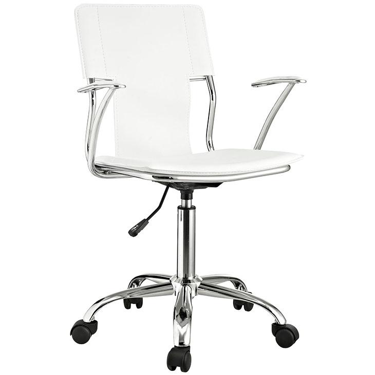 Modway Studio Office Chair in White Vinyl Kitchen & Dining