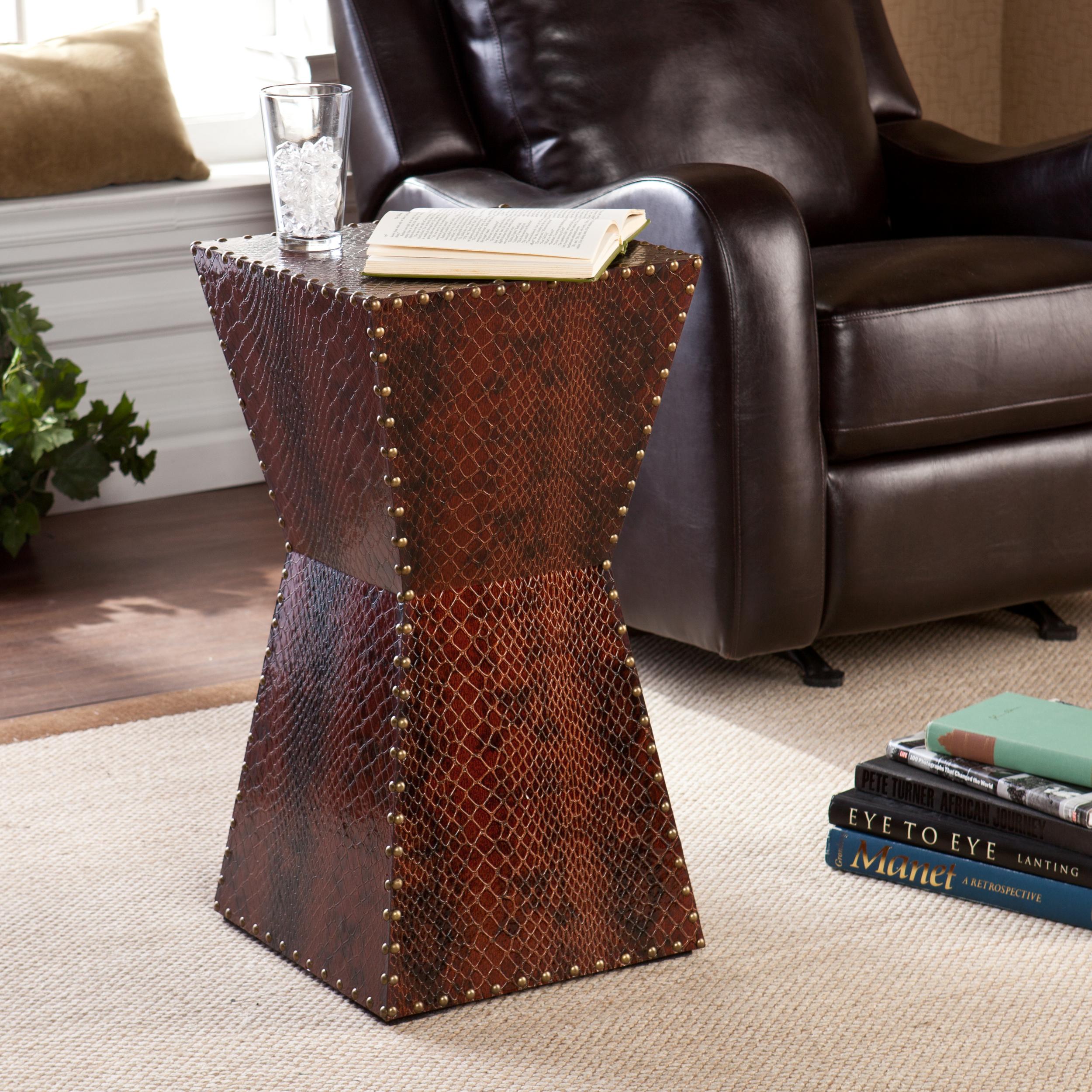 Southern Enterprises Warrington Faux Leather Accent Table