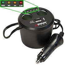 cup holder power adapter splitter USB ports DC car electrical truck suv cupholder