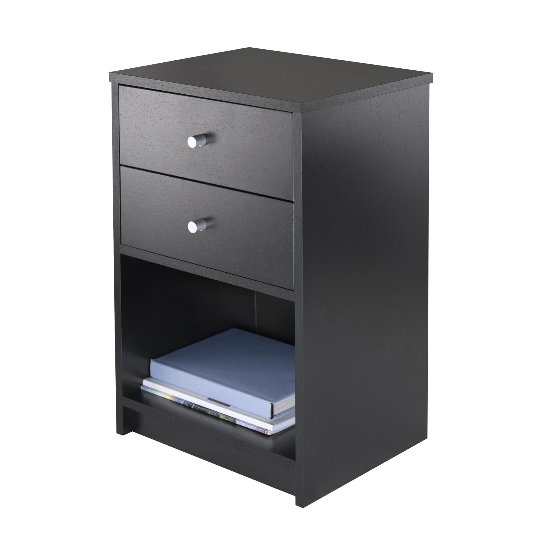 Winsome Ava Accent Table with 2Drawer in Black Finish Kitchen & Dining