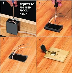 floor outlet box flush receptacle kit adjustable arlington installed gang electrical kits floors round brown pack inch plate canada flip