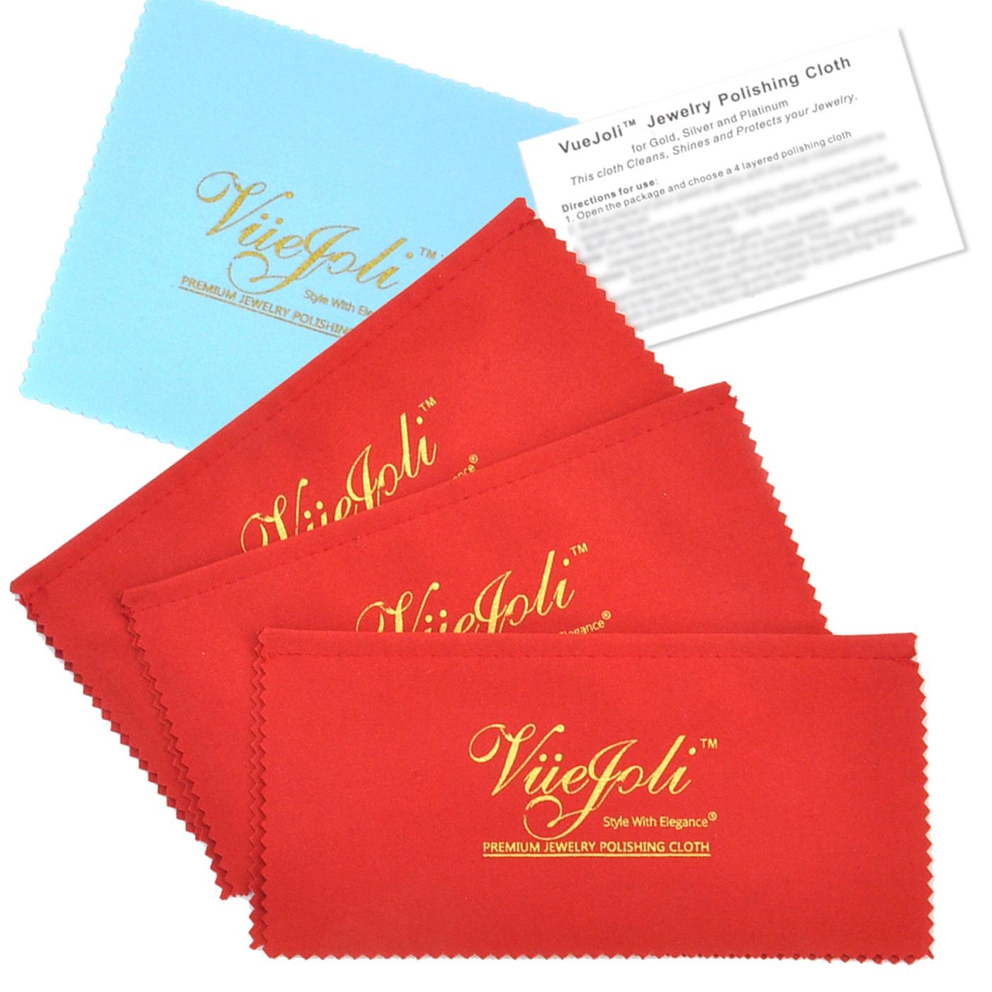 3 Pack 4Ply Premium Jewelry Polishing Cloth for Gold Silver