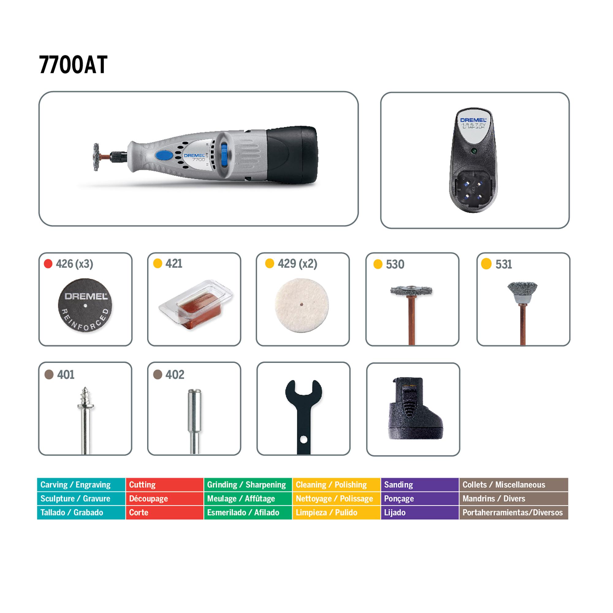Dremel 7700AT 7.2Volt Automotive Cordless Rotary Tool Kit Power Rotary Tools