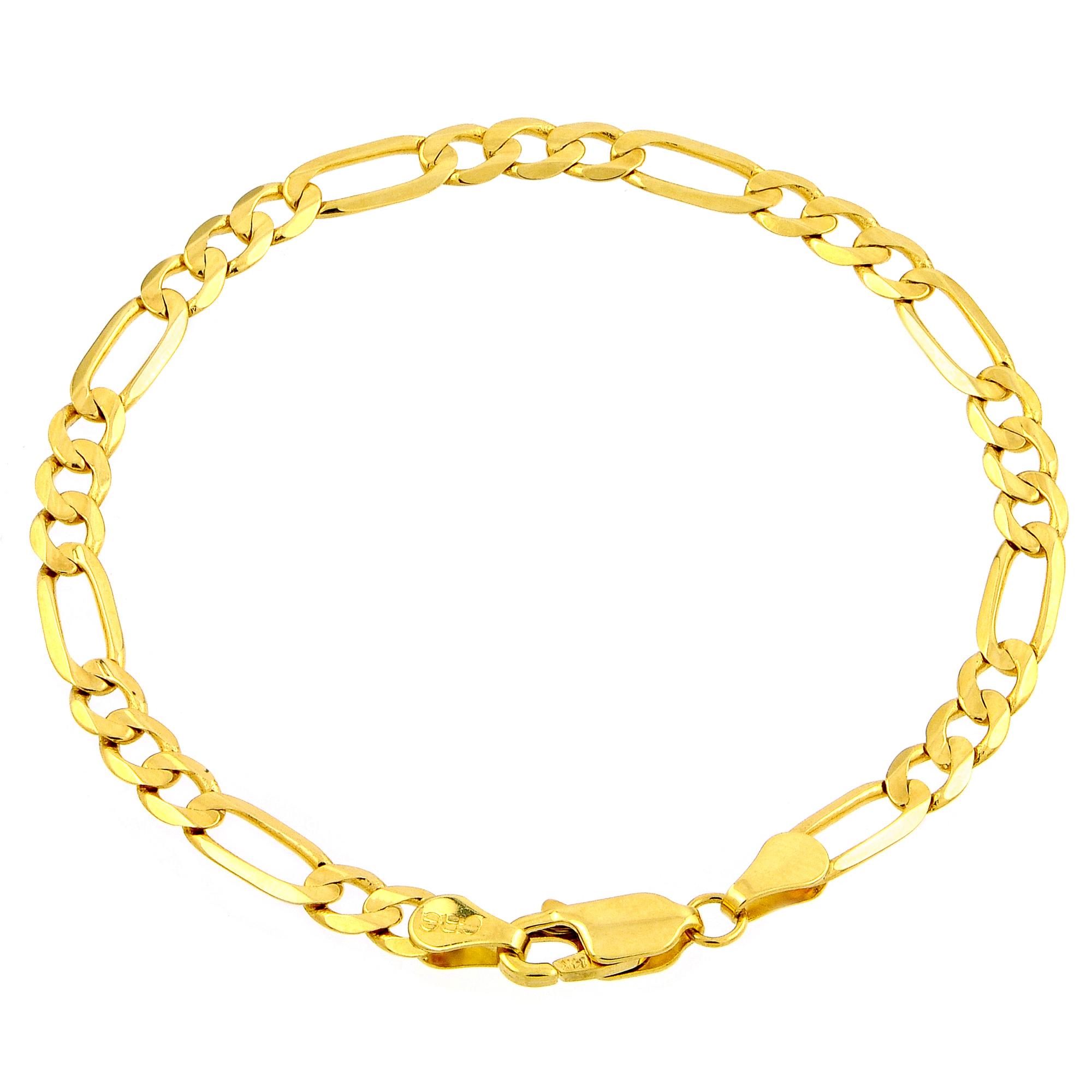 Amazon.com: 10k Yellow Gold Figaro Bracelet, 8": Link ...
