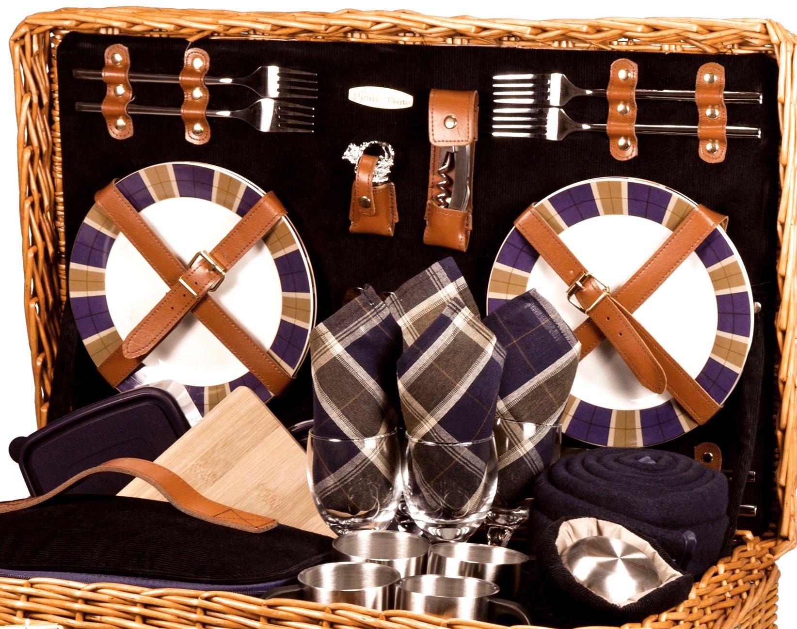 Picnic Time 'Windsor' EnglishStyle Willow Picnic Basket