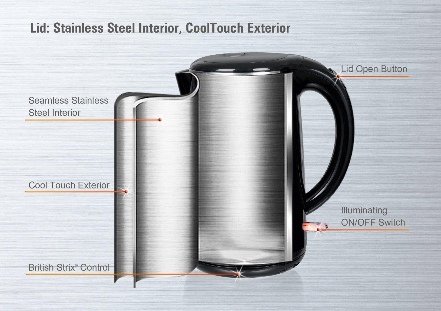 Secura 1.8 Quart Stainless Steel Electric Water Kettle