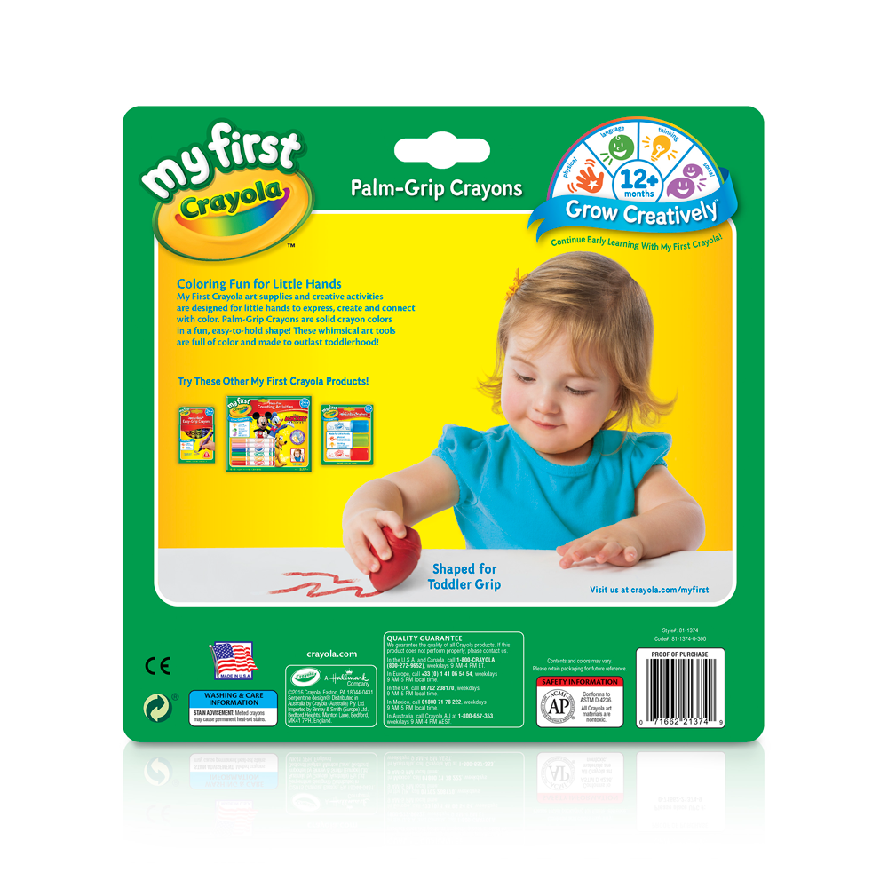 Crayola; My First Crayola; PalmGrip Crayons; Art Tools; 6