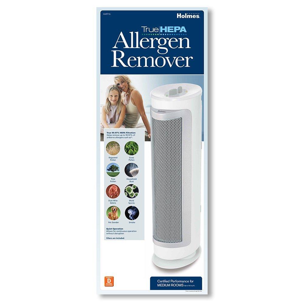 Holmes True HEPA 3 Speed Tower Allergen Remover, HAP716U