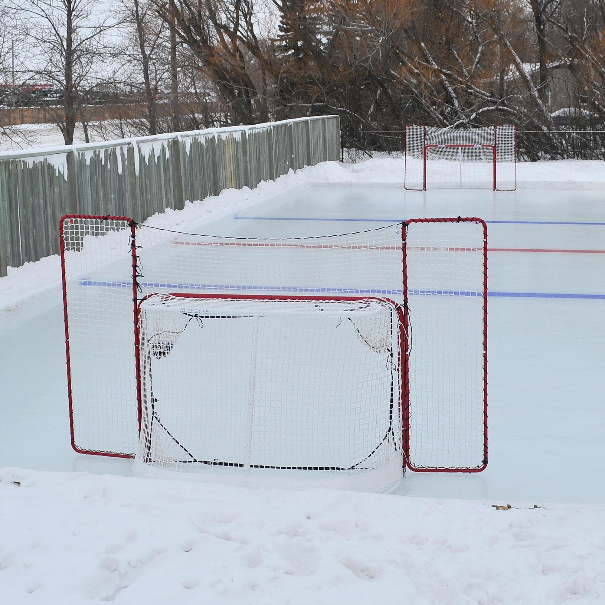 EZGoal Hockey Folding Pro Goal, 2Inch, Red/White On