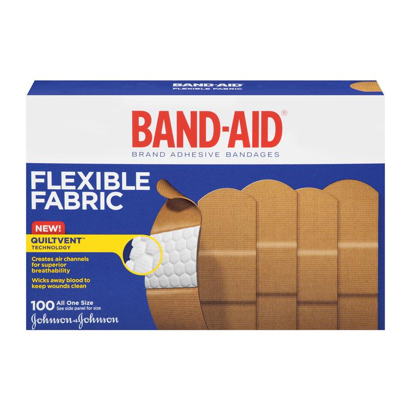BandAid Brand Flexible Fabric Adhesive Bandages, 100 Count