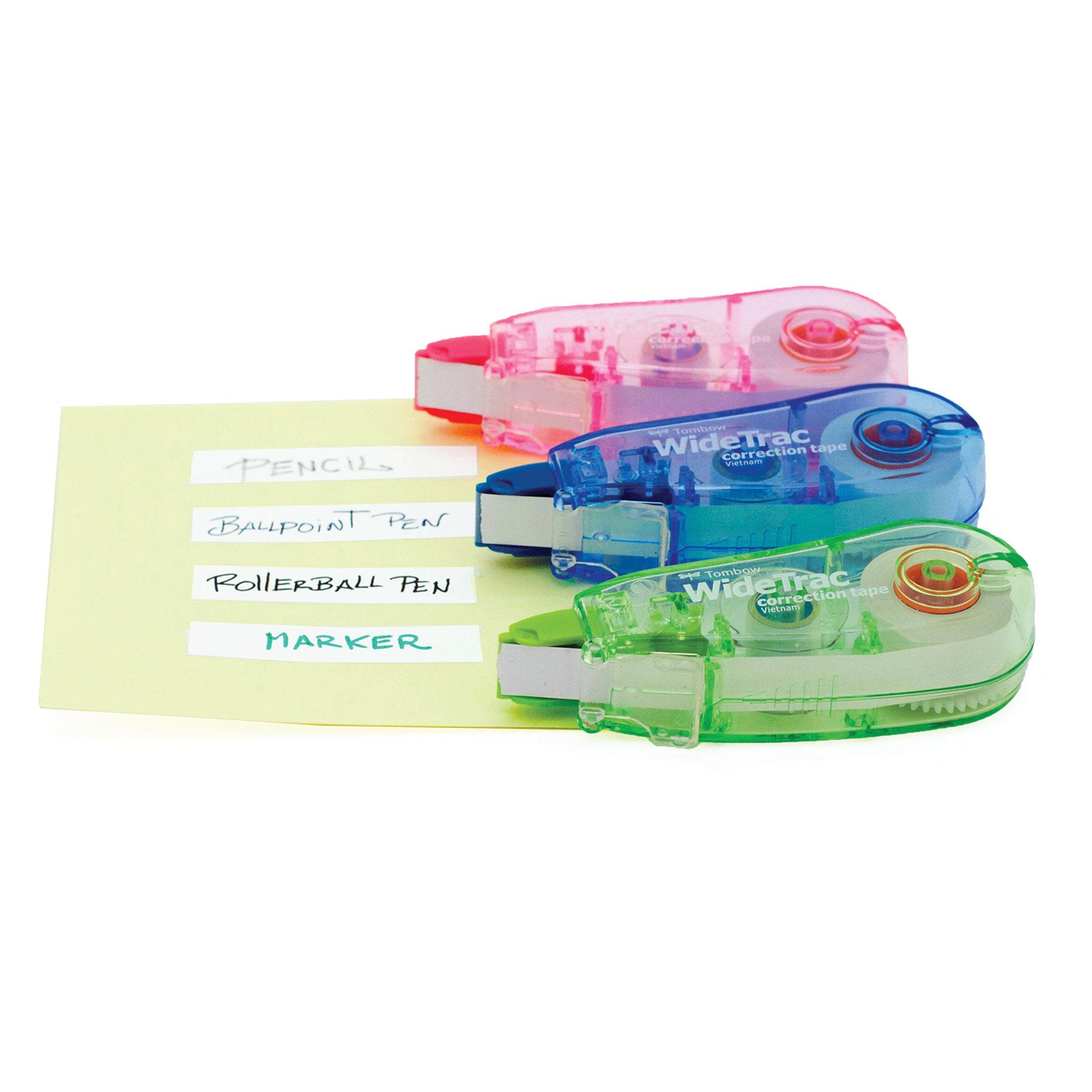 Tombow WideTrac Correction Tape, Assorted Colors, 2Pack