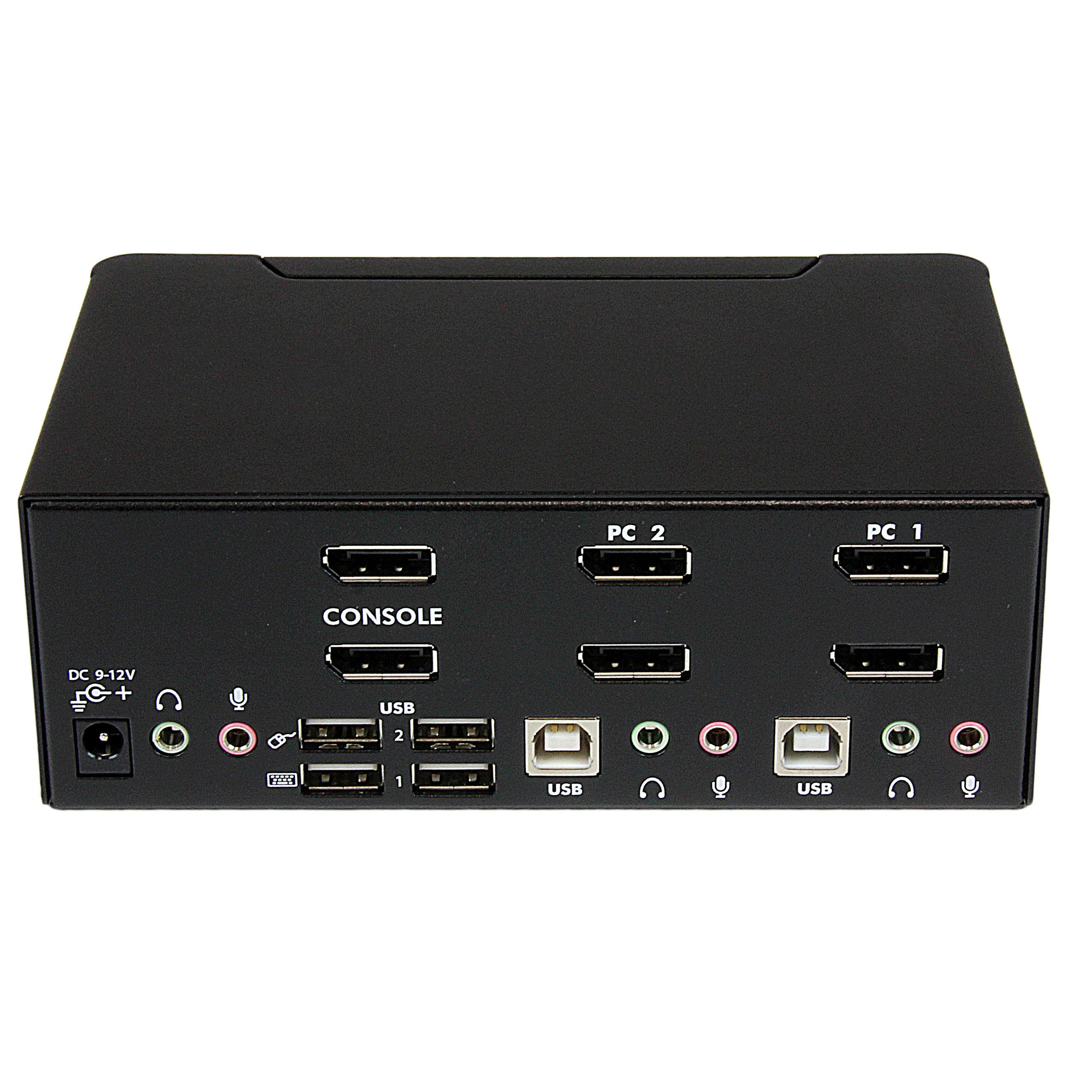 2 Port Dual DisplayPort USB KVM Switch with