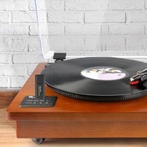 1byone classic wooden turntable