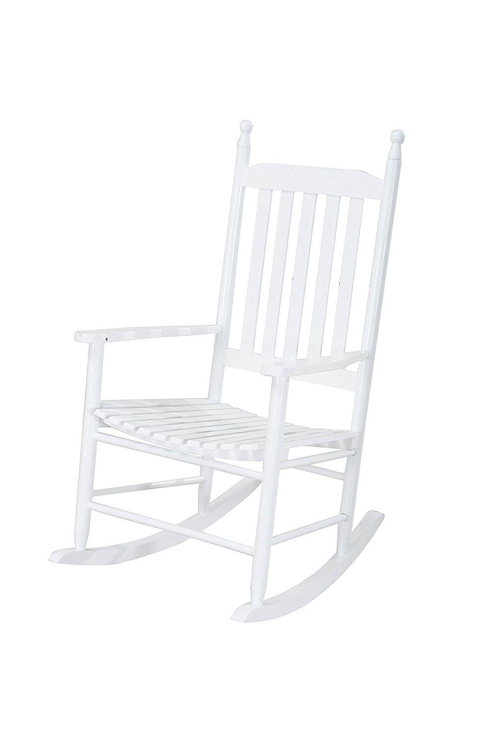 Amazon.com : sunjoy Safavieh Shasta White Wood Rocking ...