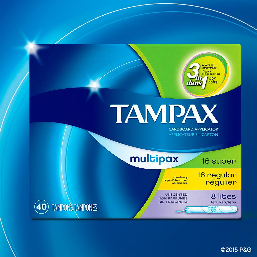 Tampax Cardboard Applicator Tampons, Multipack, Light