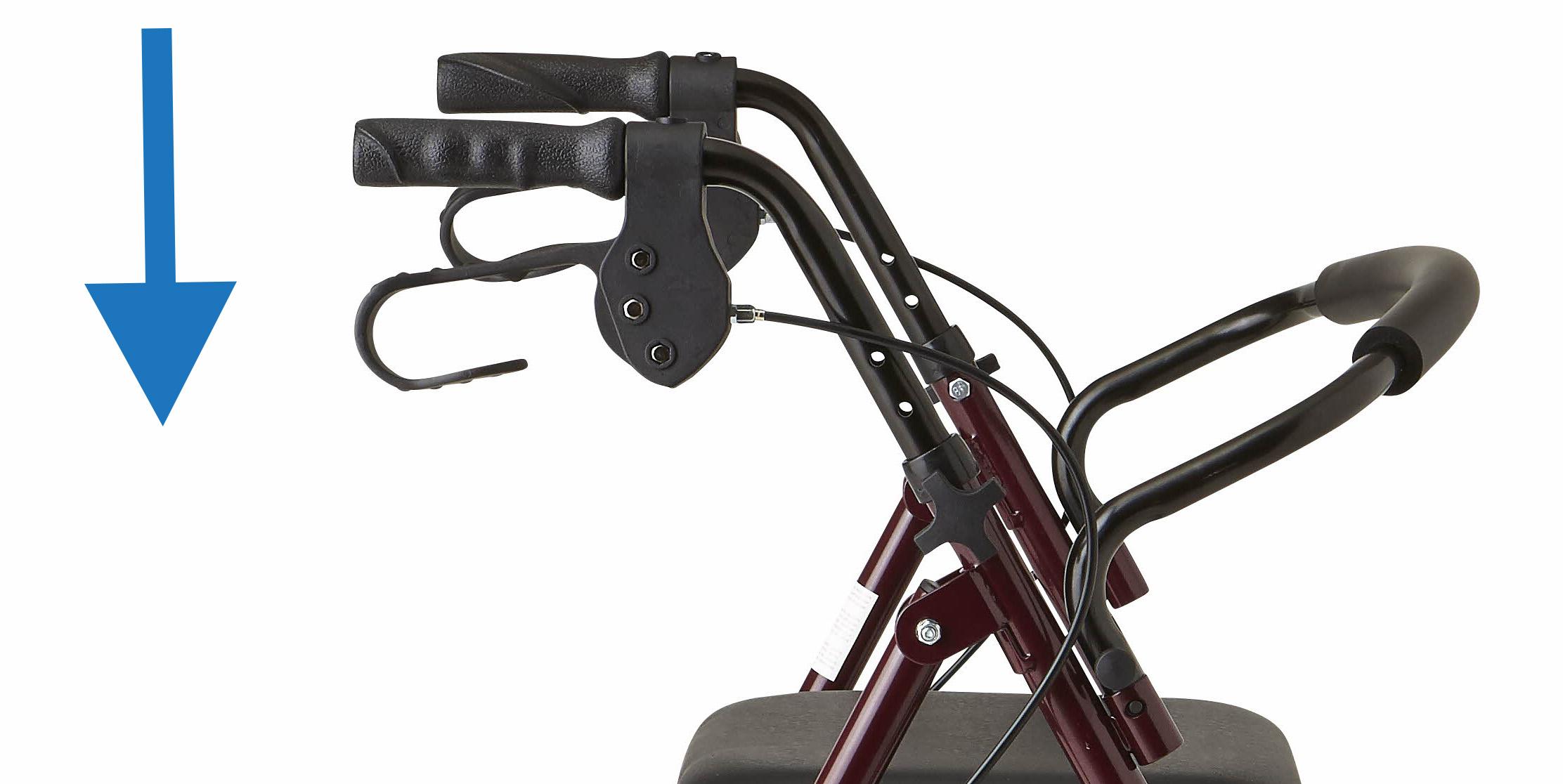 Healthcare Direct 100RA Steel Rollator Walker with 350 lb. Weight